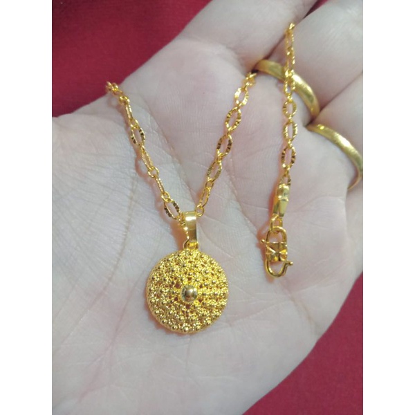 kalung pecah kopi Borobudur lapis emas 24k