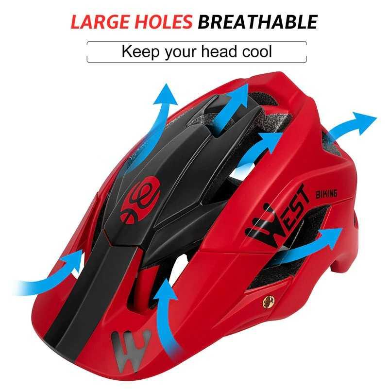 WEST BIKING Helm Sepeda Cycling Helmet Trail XC MTB TK-YP0708078 Sepeda Listrik Sepeda Listrik Dewasa Sepeda Gunung Sepeda Anak Perempuan Helm Sepeda Sepeda Listrik Anak Helm Sepeda Anak Sepeda Listrik Murah Helm Sepedah Dewasa Sepeda Gunung Anak Mobil Li