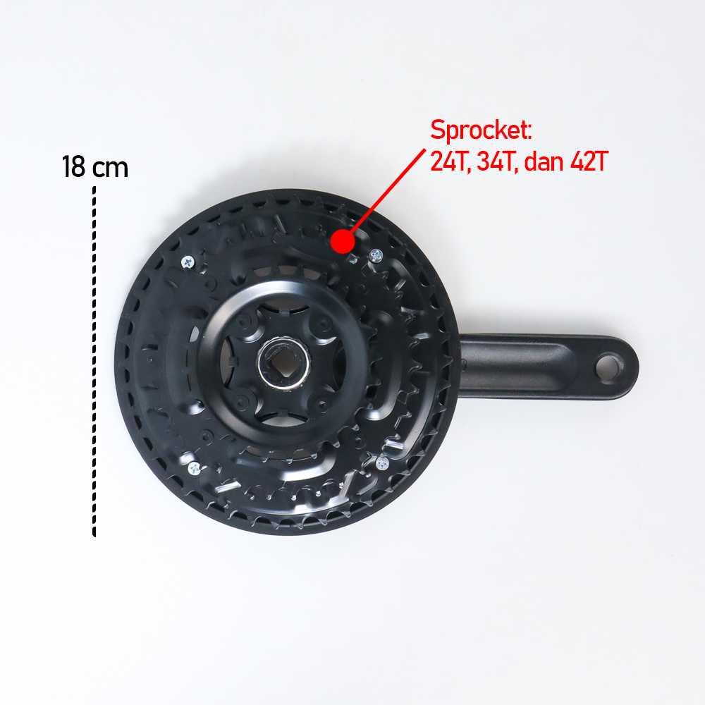 XINMA MX Gigi Crankset Sprocket Sepeda 24T 34T 42T 7/8/9 Speed - JM31P