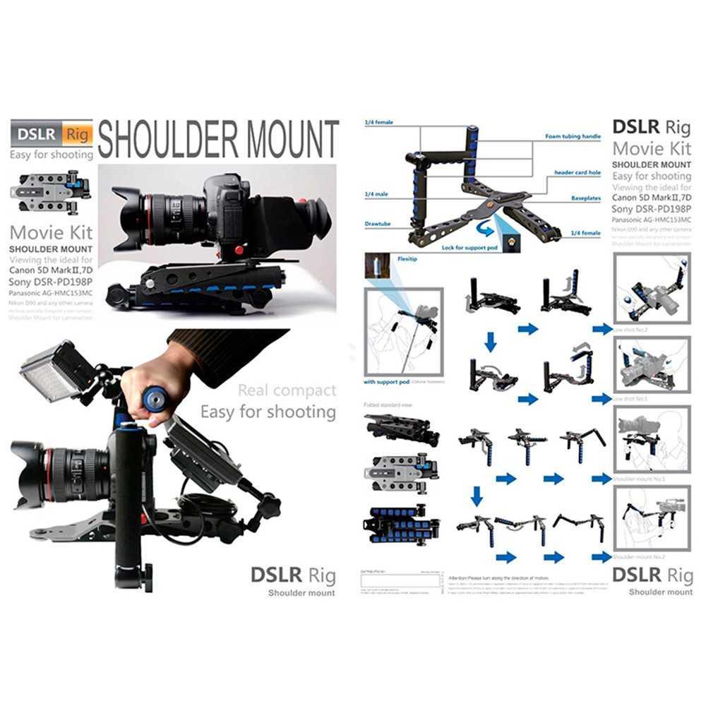 Stabilizer Kamera Foldable Shoulder Mount Rig for DSLR - D6-1