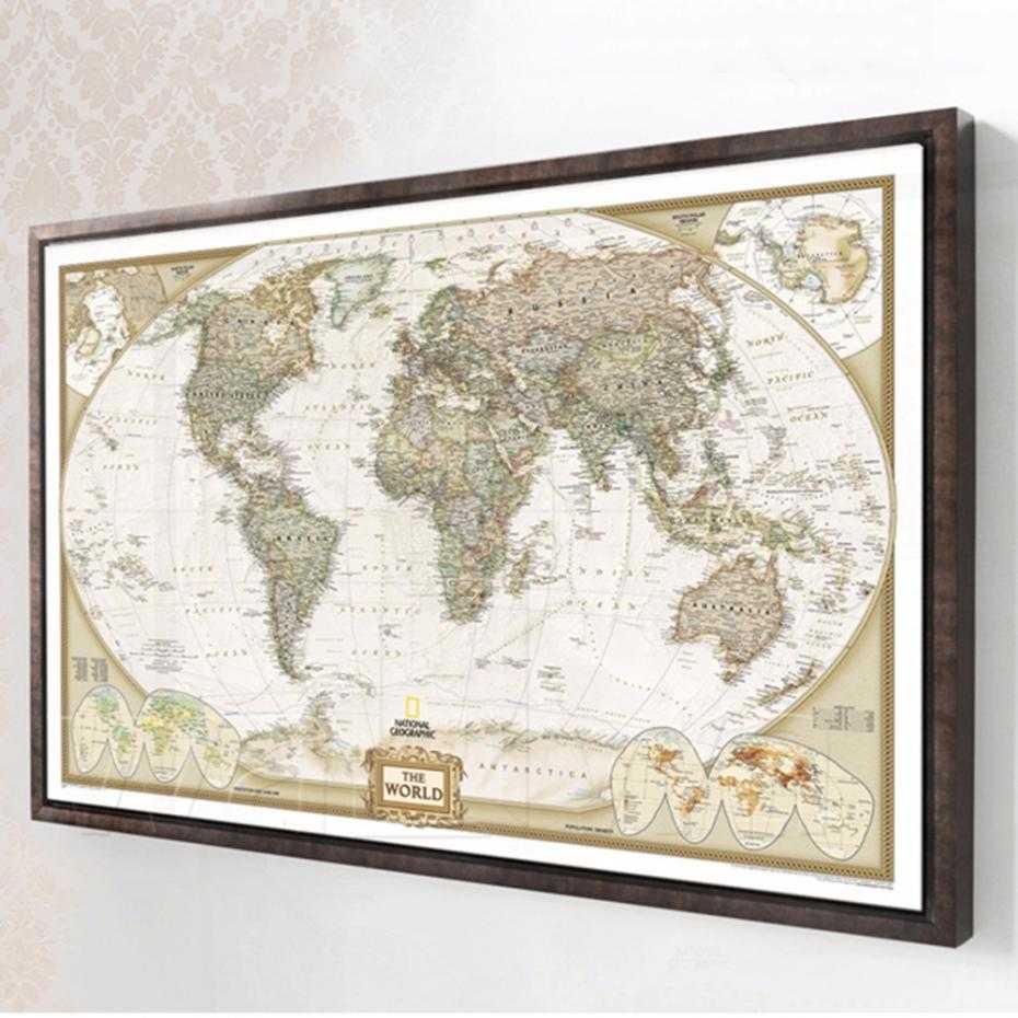 Poster Peta Dunia Large Vintage World Map 104 x 69 cm - N401