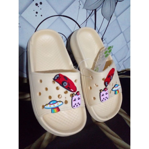 BALACA = Sandal slop perempuan dewasa motif gambar - gambar  size 36 - 41