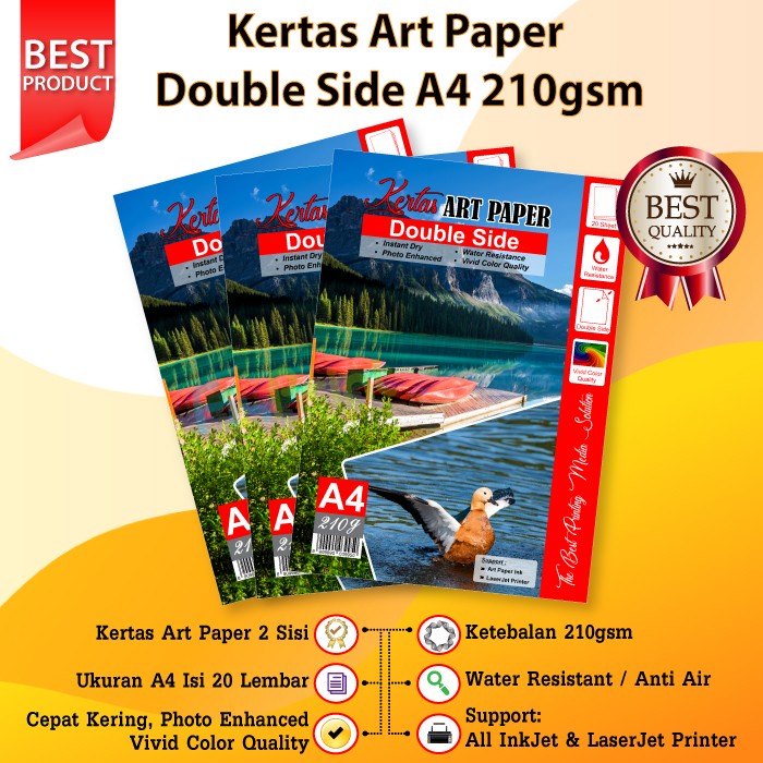 

Kertas Print Foto Photo Paper 210Gsm 210 Gram A4 20 Lembar Sae