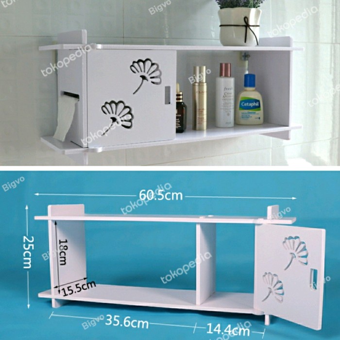 Rak Dinding Tempel Serbaguna Tempat Kosmetik Parfum Kecil Make Up