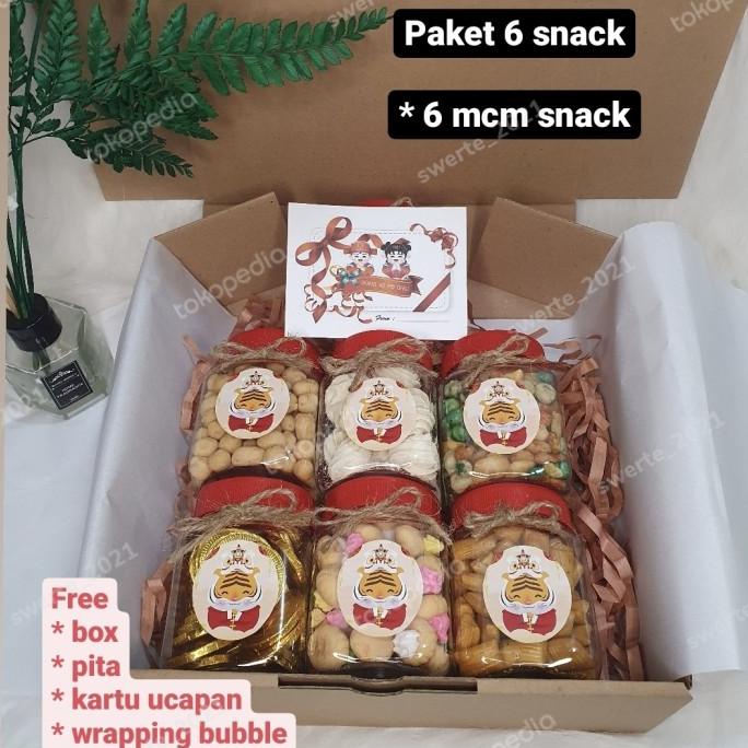 

Kado Box Gift Hampers Paket 6 Snack Hari Raya Imlek Lebaran Natal