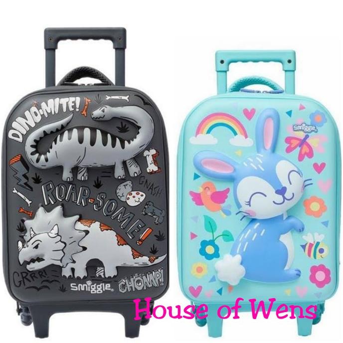 Smiggle Animalia Junior Hardtop Trolley Bag Original - Tas Dorong Anak