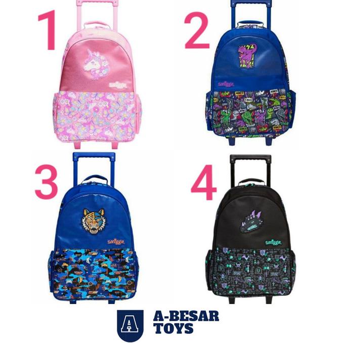 Smiggle Hey Light Up Trolley Backpack - Tas Trolley Anak Sd Original