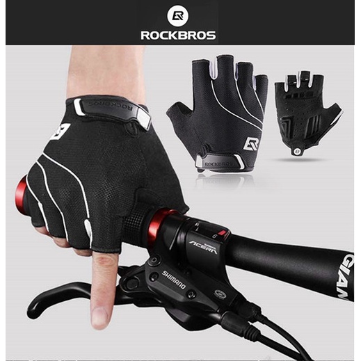 Terlaris Rockbros Bike Glove Half Finger Sarung Tangan Sepeda S107