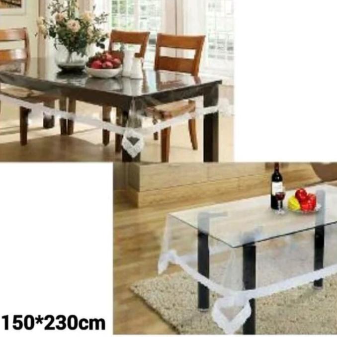 taplak meja makan plastik bening mica