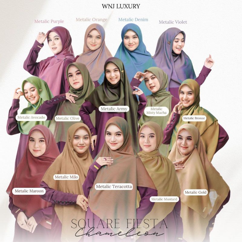 Square Fiesta Chameleon Hijab Segiempat Original WNJ