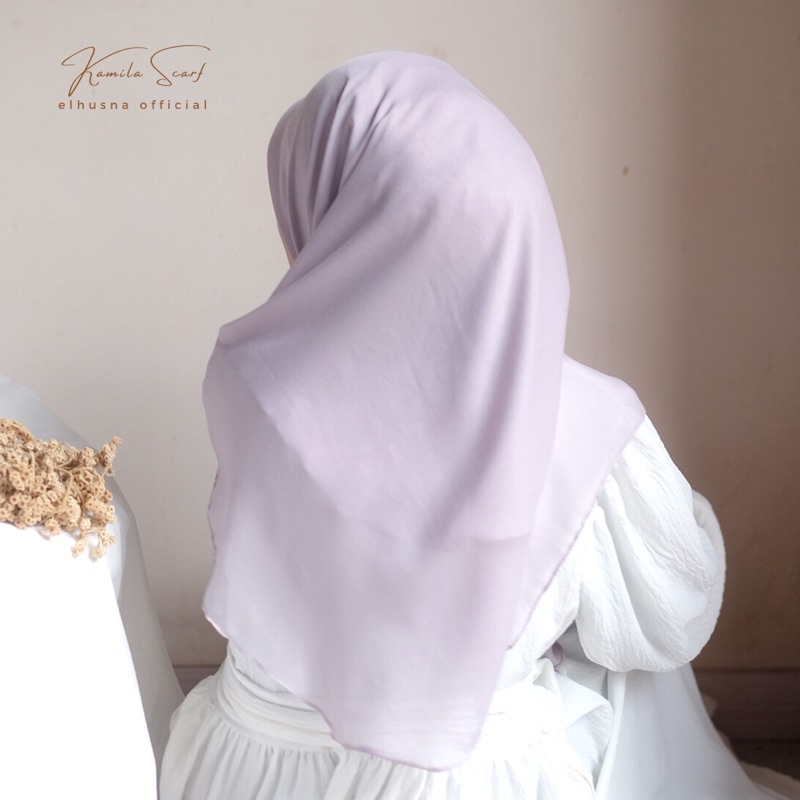 [𝐄𝐥𝐡𝐮𝐬𝐧𝐚] Kamila Scarf / Hijab Malaysia Segiempat Oval/ Curve Malay Pollycatoon Premium / Bawal Curve