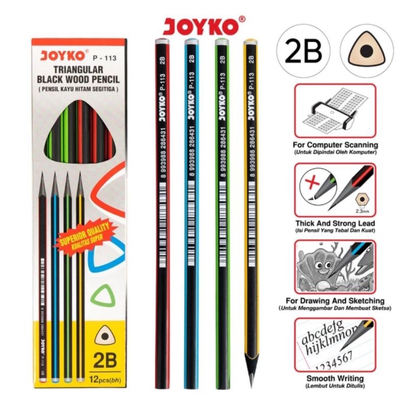 

Pencil Pensil Joyko P-113 2B 1 lusin