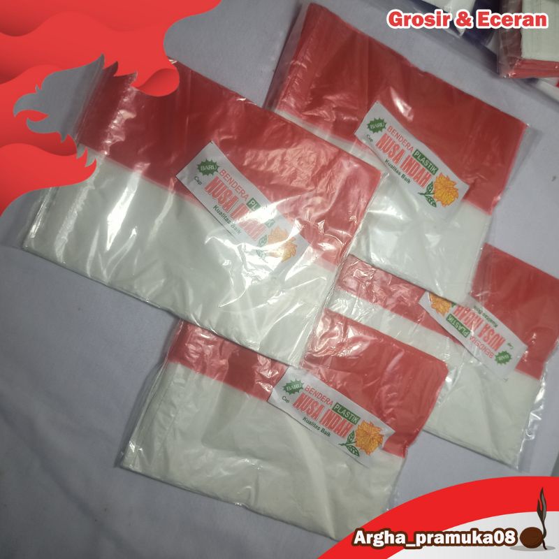 Bendera Merah Putih Plastik 100 pcs