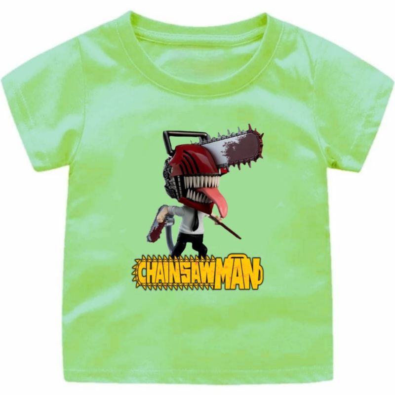 Baju Kaos Anak Laki-Laki  ANIME CHAINSAW MAN/Atasan Kaos Anak Cowok