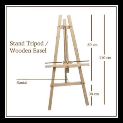 

Terlaris Terbaru! Stand Tripod / Penyangga Kaki / Wooden Easel Kanvas Lukis
