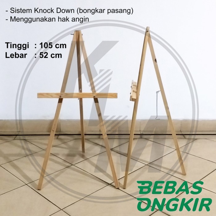 

Terlaris Wooden Easel 52X105 Cm Frame Standing Lukisan Pajangan Cafe