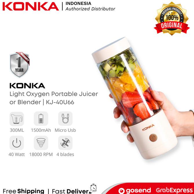 KONKA Blender Portable Juicer Wireless 300ml - KJ-40U66