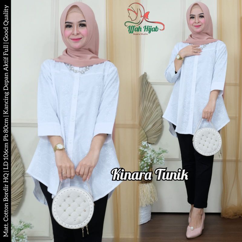 Tunik putih wanita modern Kinara Tunik blouse putih wanita elegan baju atasan putih wanita high qual
