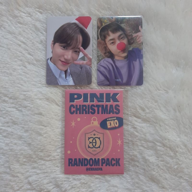 (READY STOCK) EXO PINK CHRISTMAS PHOTOCARD UNSEALED XIUMIN SUHO CHEN CHANYEOL DO KAI SEHUN