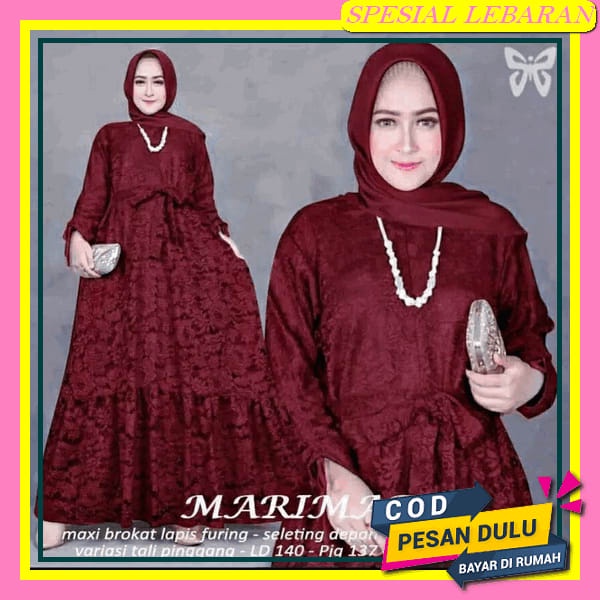 Gamis Maxy Busui Wanita Lebaran Terbaru 2023 / Anorra Set 2 In 1 Bahan Iner Shakila Mix Outer Tille 