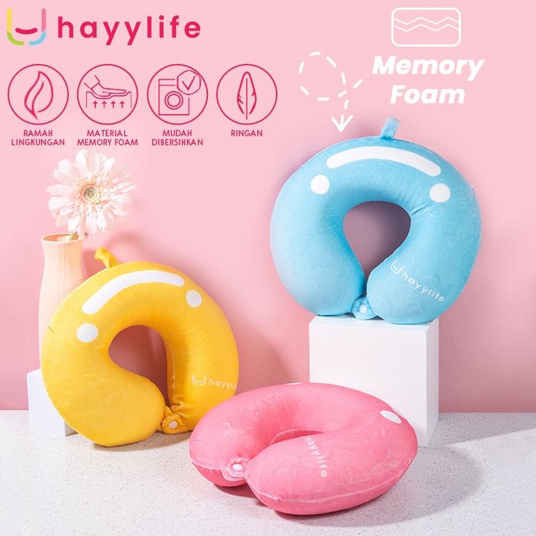 [CLEARANCE] HAYYLIFE Bantal Leher Mfoam Bantal Leher Bantal Tidur Bantal Traveling Bentuk U Bantal S