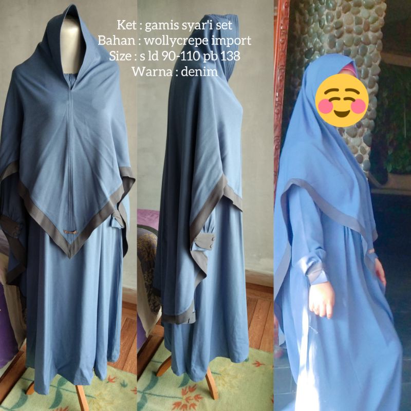 GAMIS, KHIMAR PRLVD PRIBADI | SET SYAR'I | KHIMAR SYAR'I | JILBAB CERUTY BABY DOL