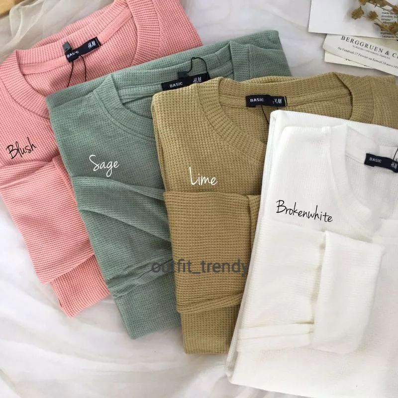 KAOS WAFER / kaos lengan panjang / kaos lengan panjang / kaos rib lengan panjang