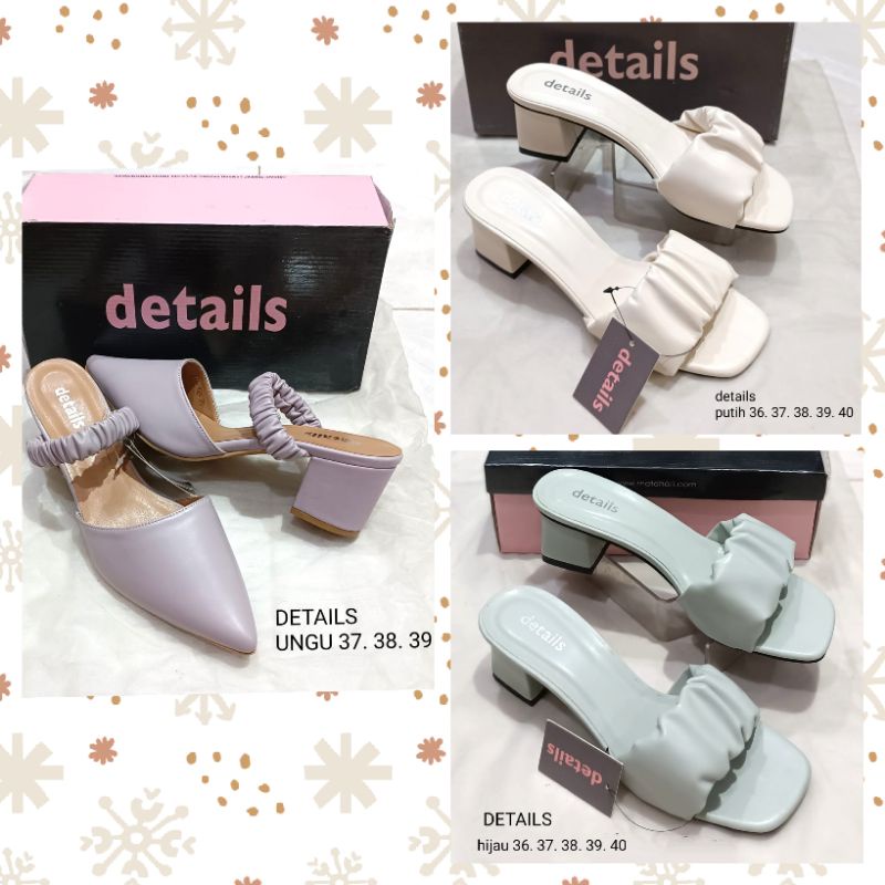 Sandal heels Chunky Pesta Wanita Merk Details Hak Tahu