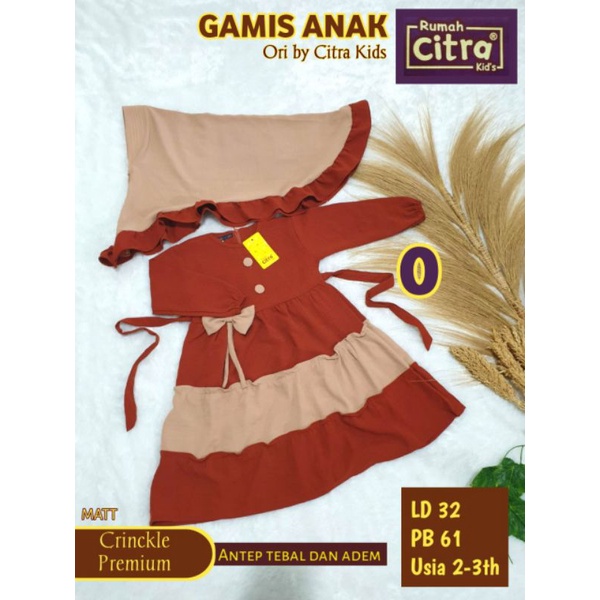 gamis anak original citra kids usia 2 -3thn