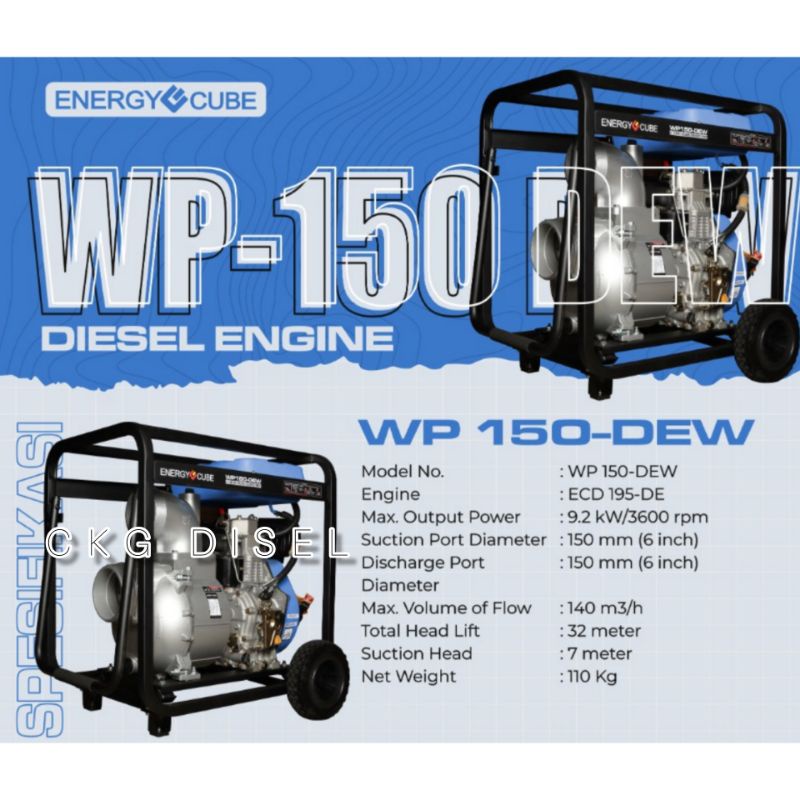 Aipower POMPA ALKON DIESEL 6 INCH STATER WP-150 DEW KUALITAS TERBAIK