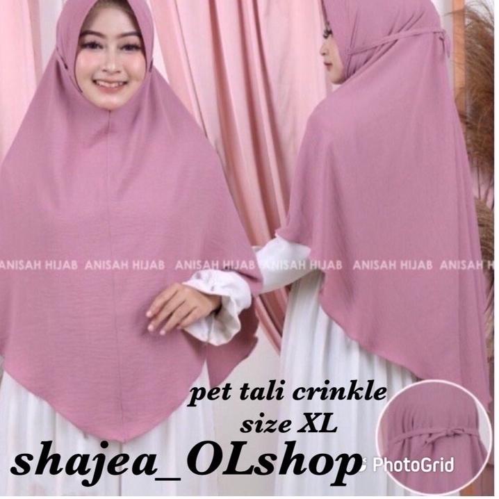 HIJAB BERGO PET TALI CRINKLE JUMBO XL / JILBAB PET TALI CRINKLE XL / HIJAB INSTAN