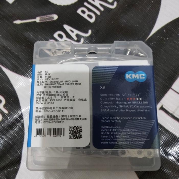 CHAIN RANTAI KMC X9 X-9 9 SPEED SILVER