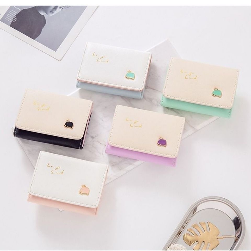 Sera Dompet Kecil Lucu 2021 Baru Korea Dompet Manis Sederhana Fashion Serbaguna 30% Off Kapasitas Besar Bayi Gajah Super Lucu