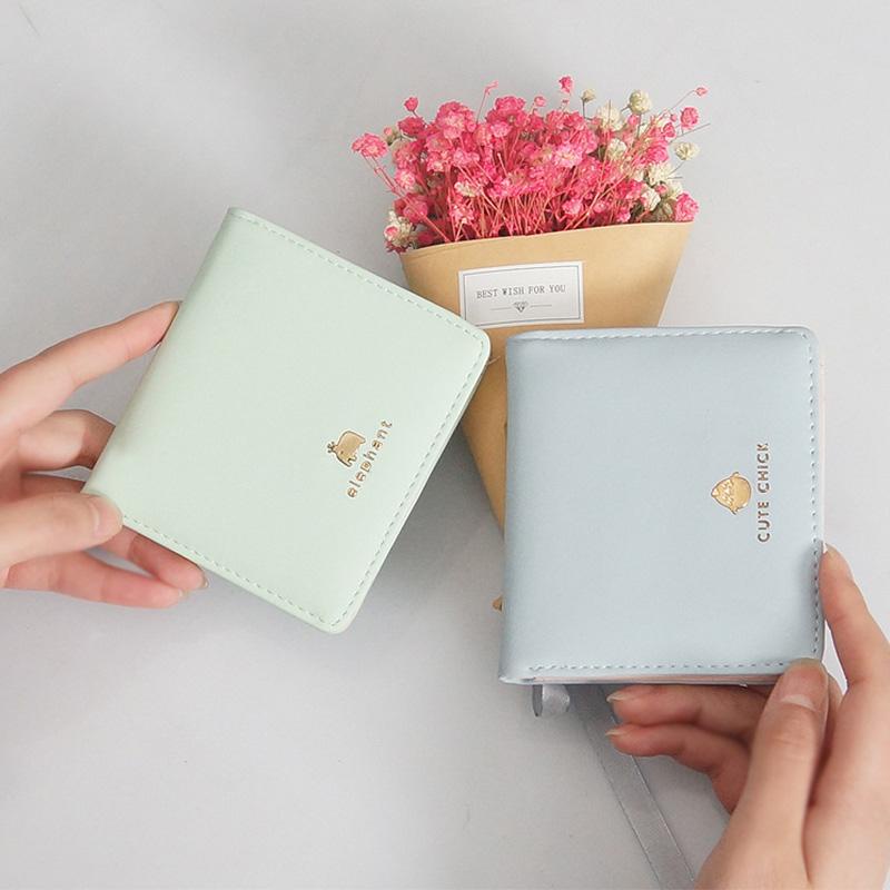 Sera dompet siswa perempuan versi Korea lucu kecil segar dompet wanita pendek dompet tipis baru sederhana dompet koin dua kali lipat