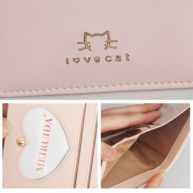 Sera dompet siswa perempuan versi Korea lucu kecil segar dompet wanita pendek dompet tipis baru sederhana dompet koin dua kali lipat