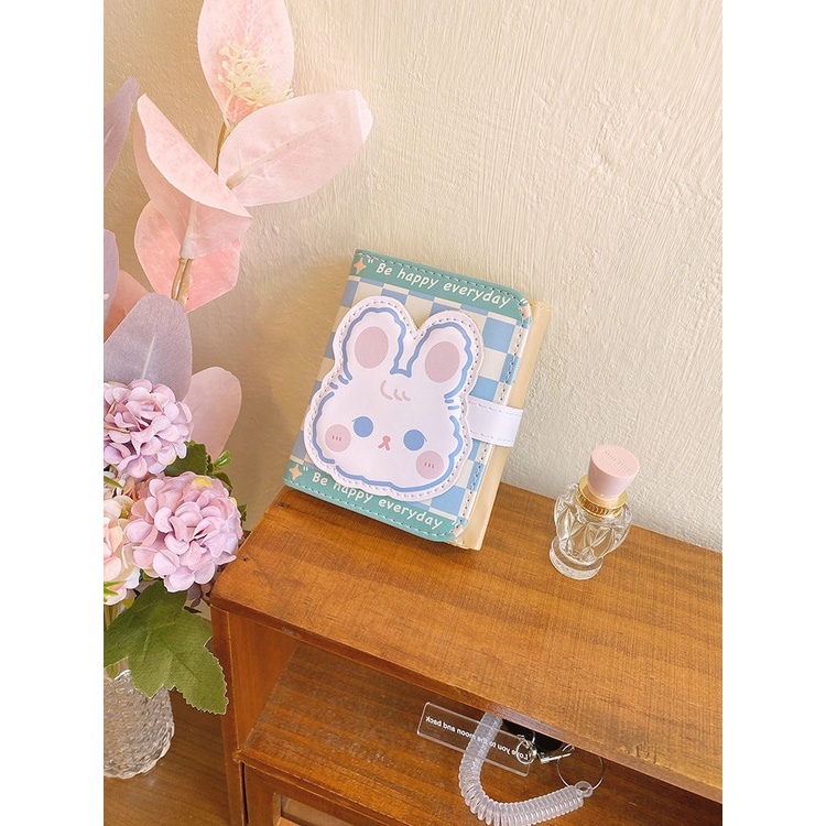 Sera cute bunny multi-card slot ins style short wallet niche design tri-fold cartoon girl student card holder