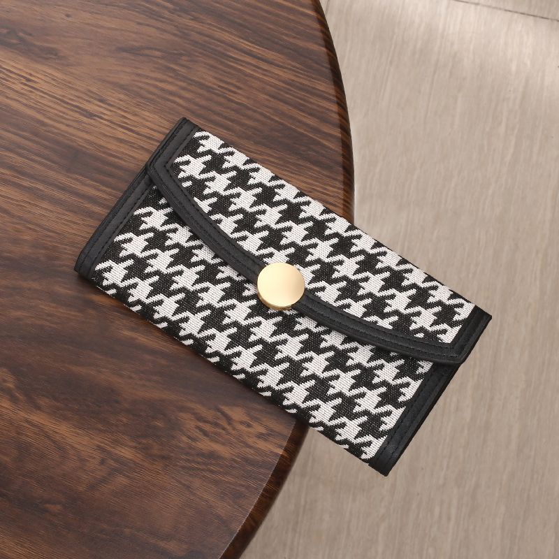 Sera Wallet 2022 New Fashion Retro Fashion Houndstooth Clutch Wallet Long Section Women Trendy Clutch Card Holder