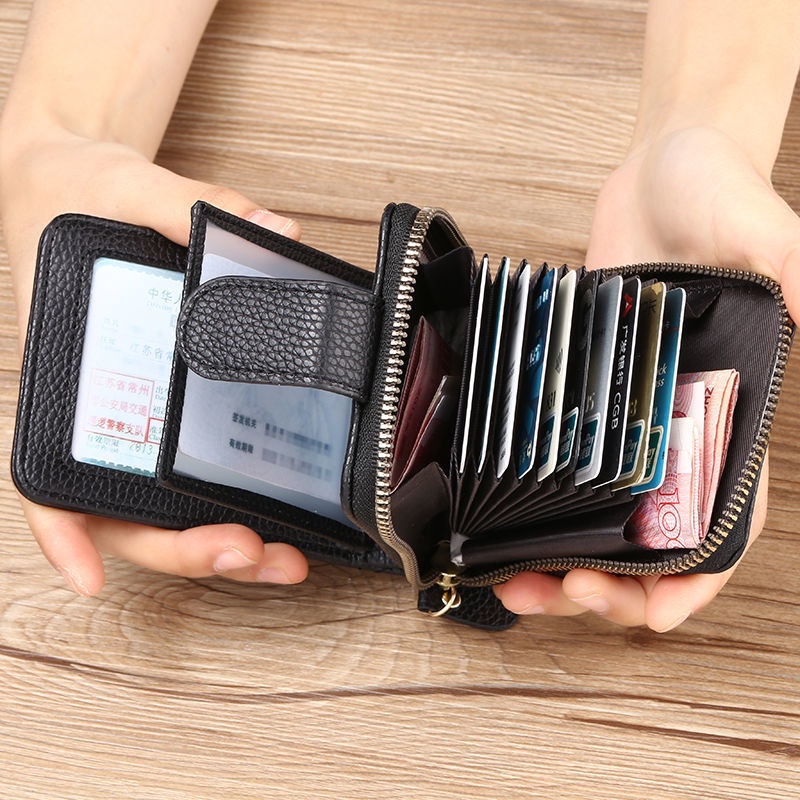 Sera SIM leather case female card bag multi-card protective cover men s SIM two-in-one multi-functional coin purse