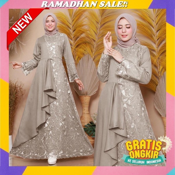 Megana#2 Gamis Remaja Muslim Kekinian Mewah Baju Muslimah Wanita Kondangan Lebaran 2023 Model Terbar