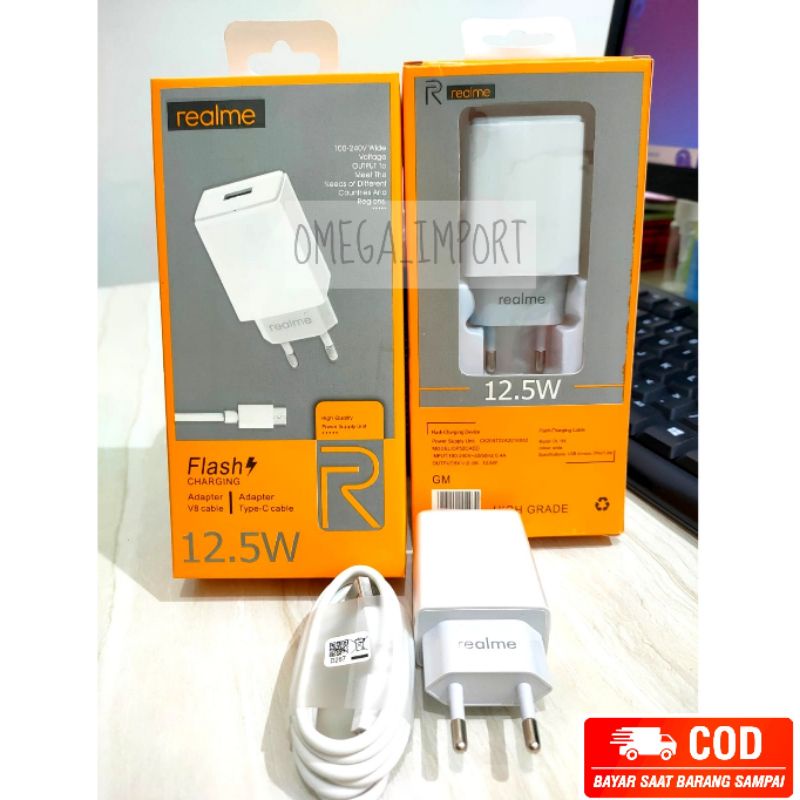 TC TRAVEL CHARGER REALME AK-933 12.5W ORI 100% 2A 1USB MICRO &amp; TIPE C FAST CHARGER