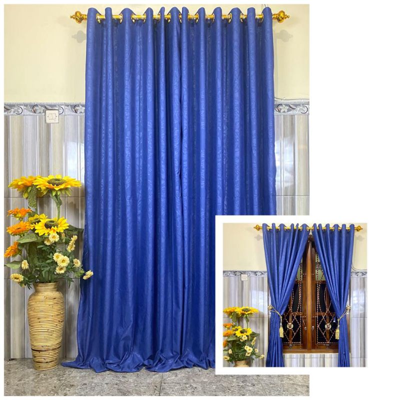 Grosir Gorden Termurah Smokring Embos Navy 12 Ring/Gorden Polos Biru Dongker/Gorden Polos Navy ukura