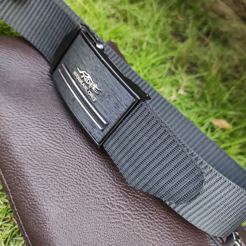 Sabuk Pria Kanvas Panjang 130 Cm | Ikat Pinggang Pria Kain Kepala Jepit Premium