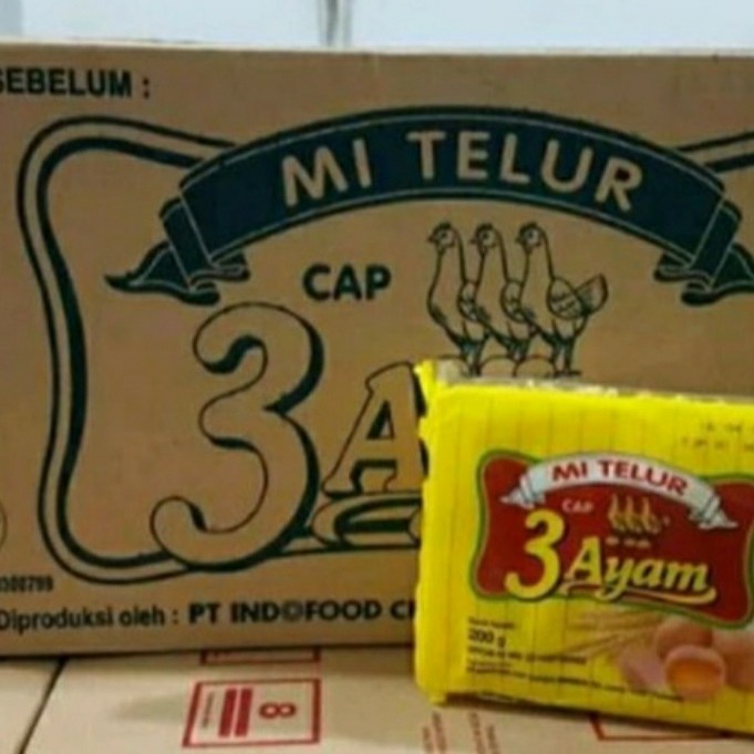 

mie telor cap 3 ayam per karton