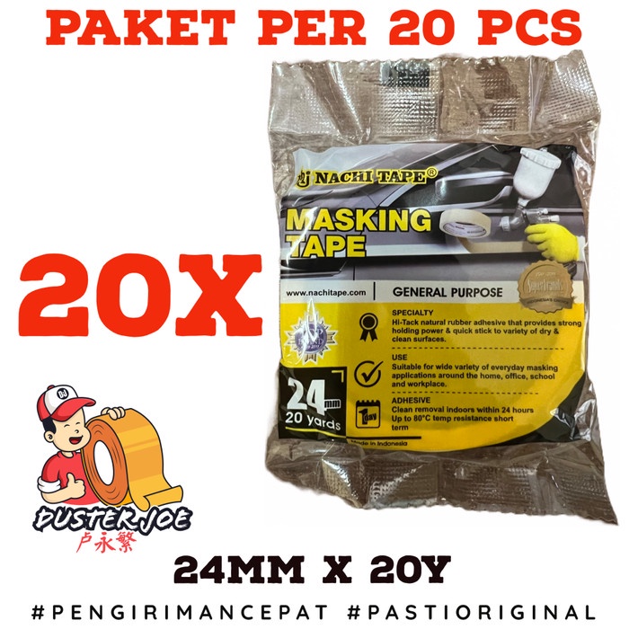 

BRG BARU [CABANG] Lakban Kertas Nachi 1 inch 20 Yard Masking Tape Nachi