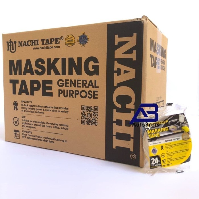 

HOT PROMO 1 Dus/96Roll Nachi Masking Tape Isolasi Kertas 1 Inch (24mm) x 20Yard