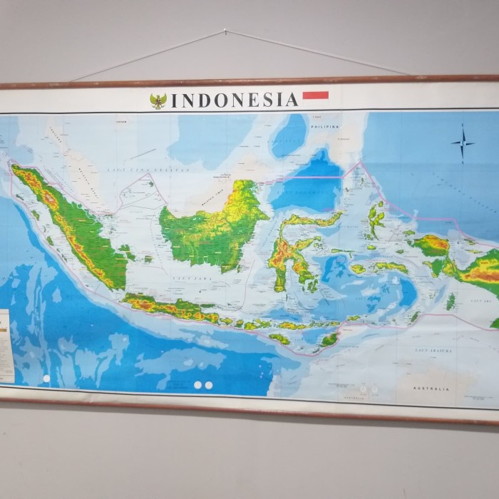 Terlaris Peta Indonesia (Bingkai) Ukuran Besar / Jumbo