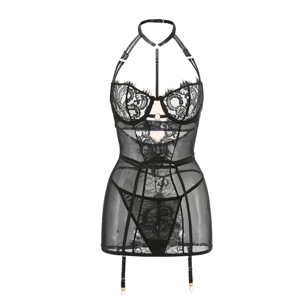 QQ1485BK FOXY BODYSUIT Sexy Lingerie - Lingerie, Gstring, tali suspender - Lingerie by Sexy Kisser