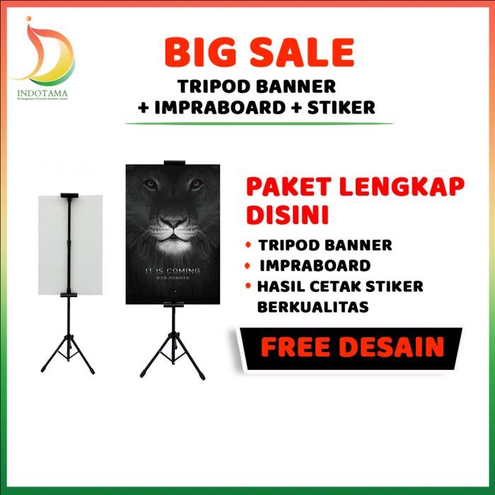 

Terlaris Tripod Banner Plus Impraboard & Cetak Stiker (Free Desain)