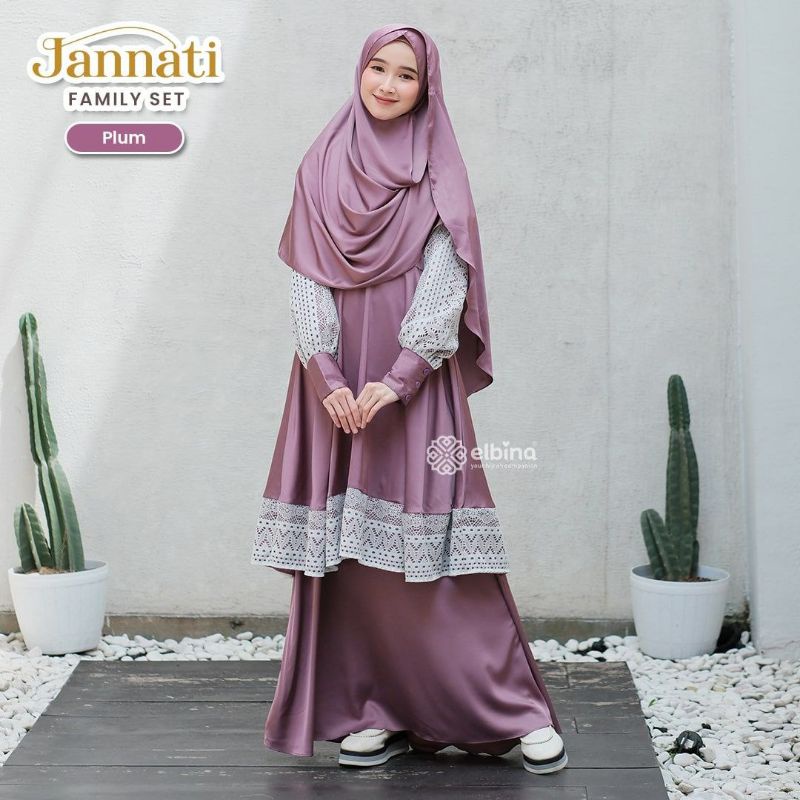 Ready ‼️ JANNATI Dress Elbina Hijab / Gamis Polos Syar'i  Elbina Hijab