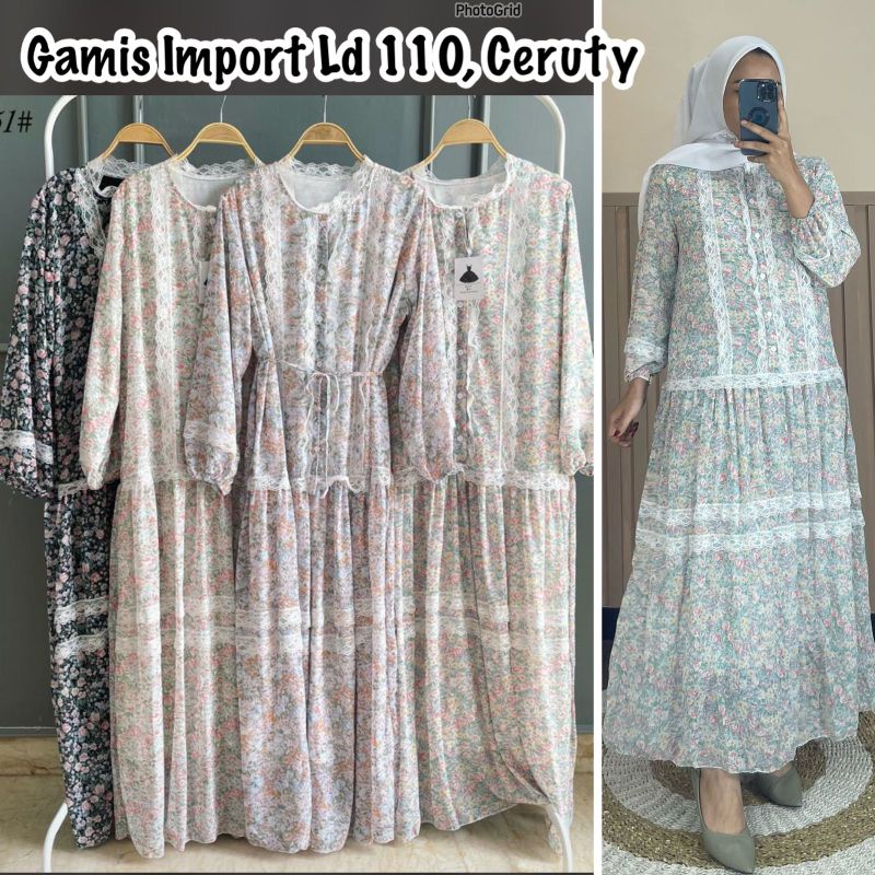 Gamis bunga import